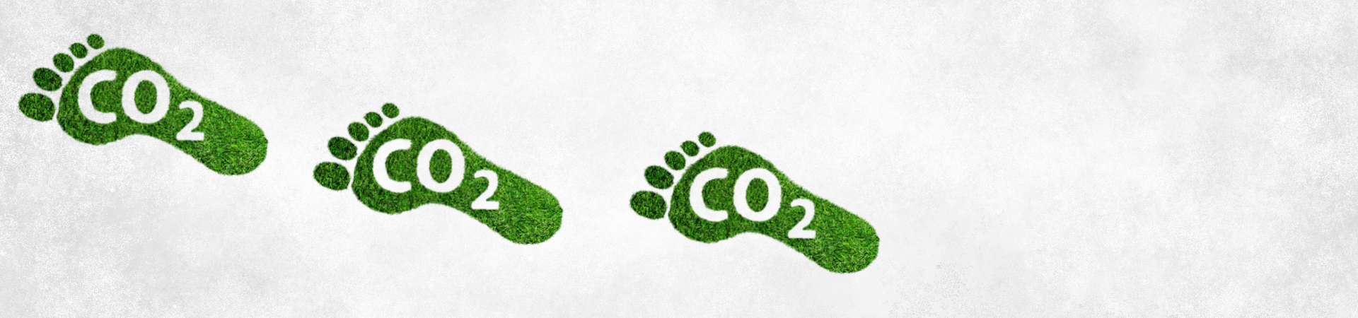 Slider mit grünen Fußabdrücken, auf denen CO2 steht, um die CO2-Produktion einer Person zu symbolisieren